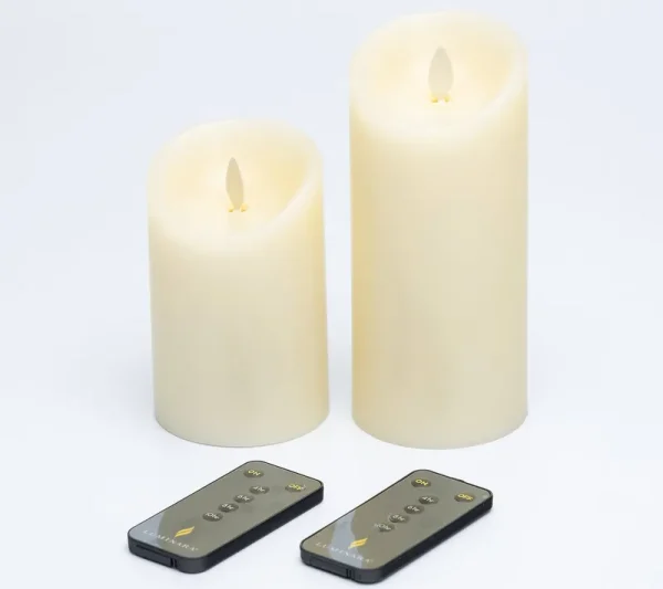 Luminara Set of (2) 4 & 6 Flameless Candles with Gift Box ,Ivory