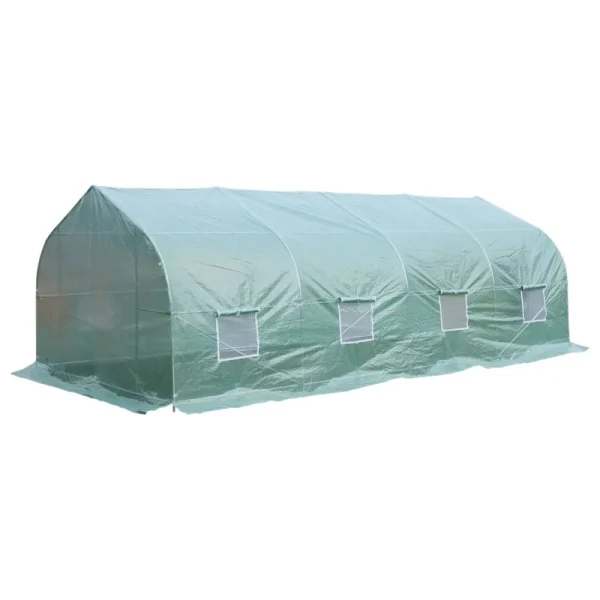 Outsunny 20 x 10 x 7 Deluxe High Tunnel Walk-In Garden Greenhouse Kit - White