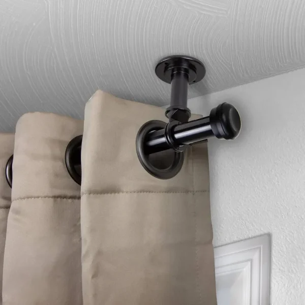 Brayden Studio Sewa Single Curtain Rod, Black