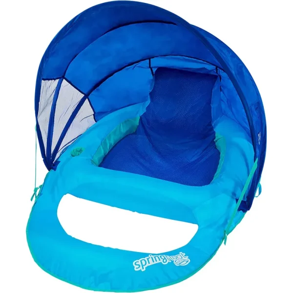 Swimways Recliner Pool Float with Canopy, Blue
