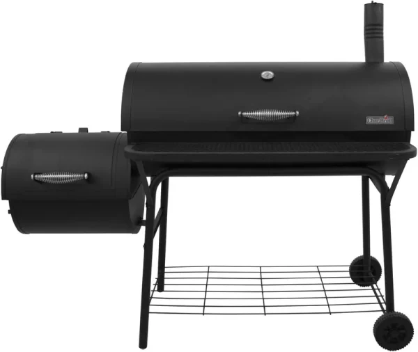 Char-Broil Deluxe BBQ Offset Smoker Grill, Black