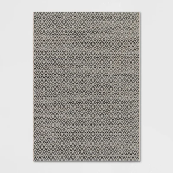 5'3"x7' Prisma Diamond Rectangular Outdoor Rug Black - Threshold