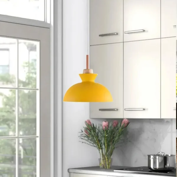 Brashear 1 - Light Single Dome Pendant Shade Color: Yellow