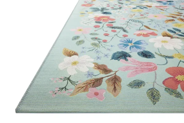 Rifle Paper Co. x Loloi 2'5" x 3'11" Mint Small Perennial Strawberry Fields (PRN-02) Area Rug