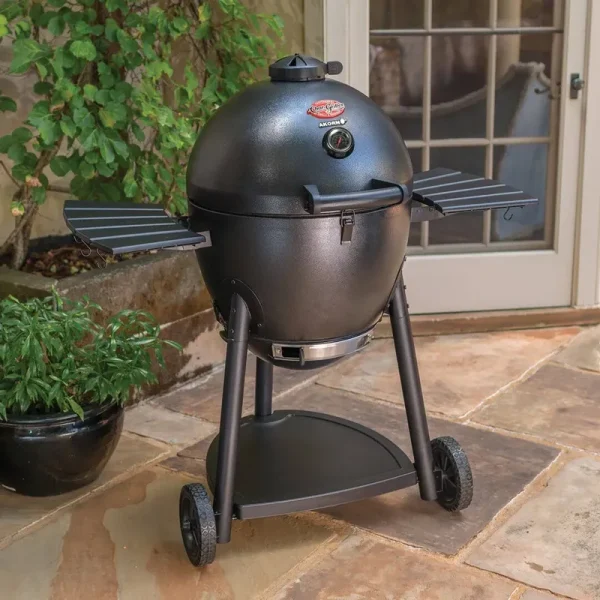 Char-Griller Akorn Kamado Charcoal Grill - with Metal Side Shelves