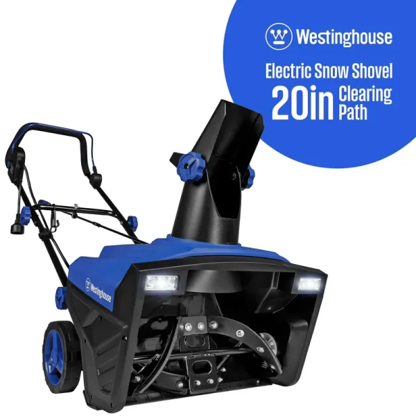 Westinghouse Wsnow20 Corded Snow Blower 20 in, Steel Auger, Dual LED Lights, 1800 Watt Motor, Electric Snow Blower with 25ft Throwing Distance, Plows 680 lb/Min, Adjustable Chute