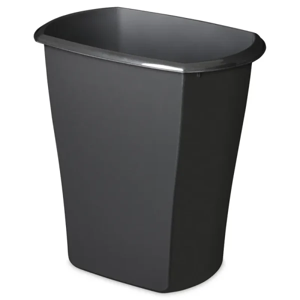 Sterilite, 5.5 Gallon Black Rectangular Wastebasket