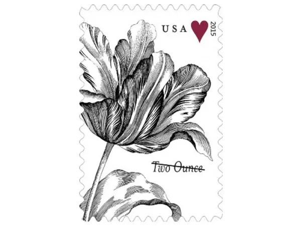NOT Forever Stamp-Two-Ounce Stamps 2015 Tulip – Wedding Invitation. First-Class Postage