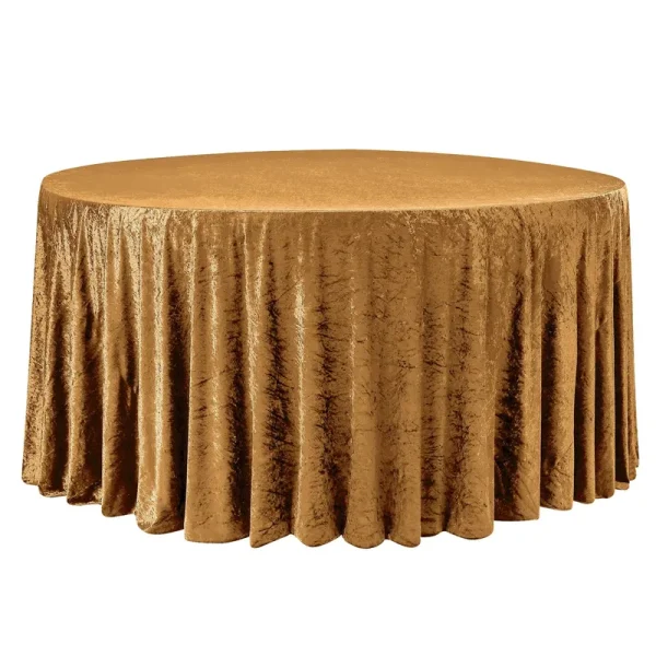 Mustard Gold Velvet Round Tablecloth Size: 120 in | Wedding | Event | Wholesale by CV Linens