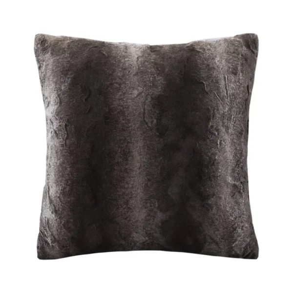 Zuri Faux Fur Square Pillow - Brown - Madison Park
