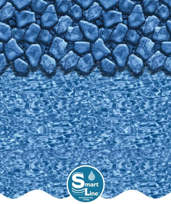 Smartline 12' x 24' Oval Boulder Swirl Unibead Liner - 52" H, 25 Gauge