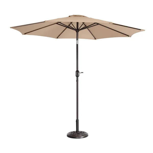 Nature Spring 9' Patio Auto Tilt Umbrella - Beige