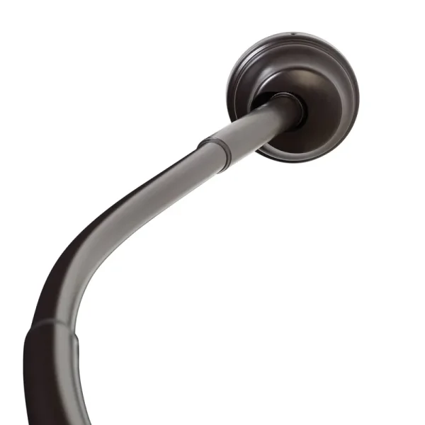Zenna Home NeverRust 32 inch to 40 inch Rustproof Dual Mount Curved Stall Shower Rod, Bronze