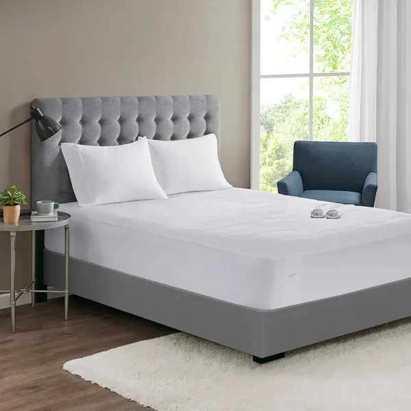 Serta - Plush Heated Mattress Pad - King - White