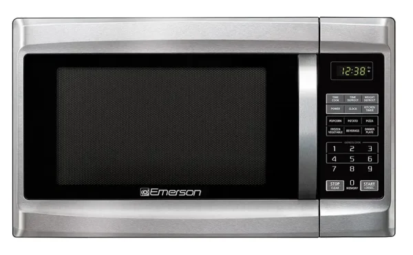 Emerson 1.3 cu ft 1000 Watt, Touch Control Microwave Oven, Stainless Steel/Black, MW1338SB