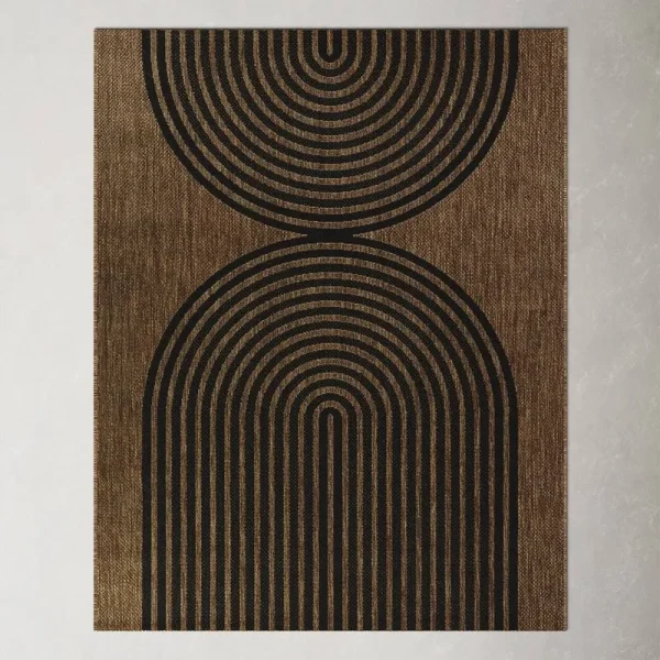 Sophia Flatweave Black/Brown Area Rug AllModern Rug Size: Rectangle 5'3" x 7'