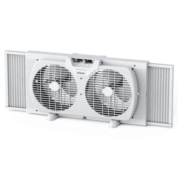 Shinic 3-Speed Twin Window Fan with Removable Bug Screen