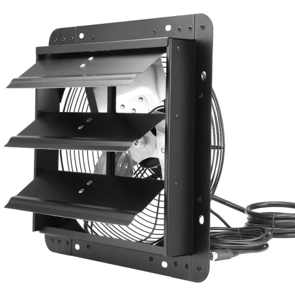 VEVOR Shutter Exhaust Fan, 12'' with Temperature Humidity Controller, EC-Motor, 940 CFM, 10-Speed Adjustable Wall Mount Attic Fan, Ventilation and Co