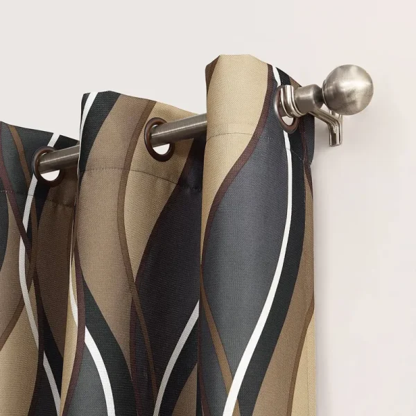 No. 918 Intersect 2-Pack Ogee Print Semi-Sheer Grommet Curtain Panel Pair