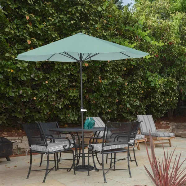 Pure Garden 9' Patio Umbrella with Easy Crank - Dusty Green