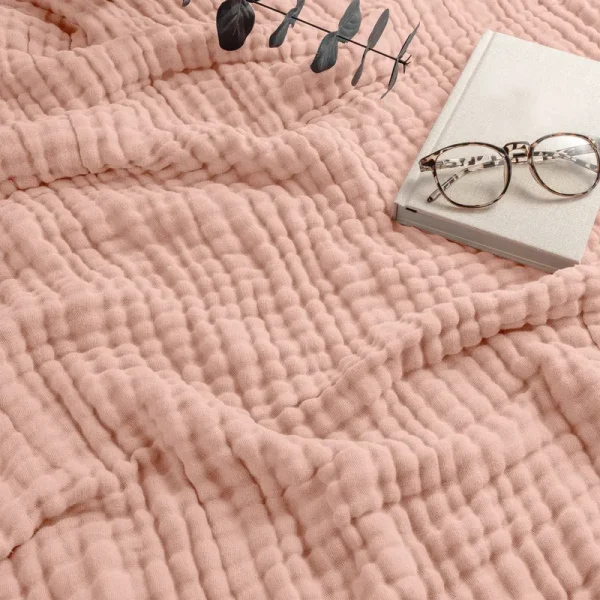 Adult Muslin Blankets Blush / Throw: 50" x 60"