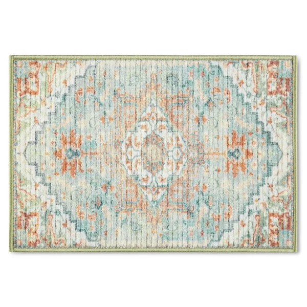 Mainstays Medallion Fabric Floor Mat, 18 inchx27 inch, Blue, Size: 18 inch x 27 inch, RG018605WMMA 001