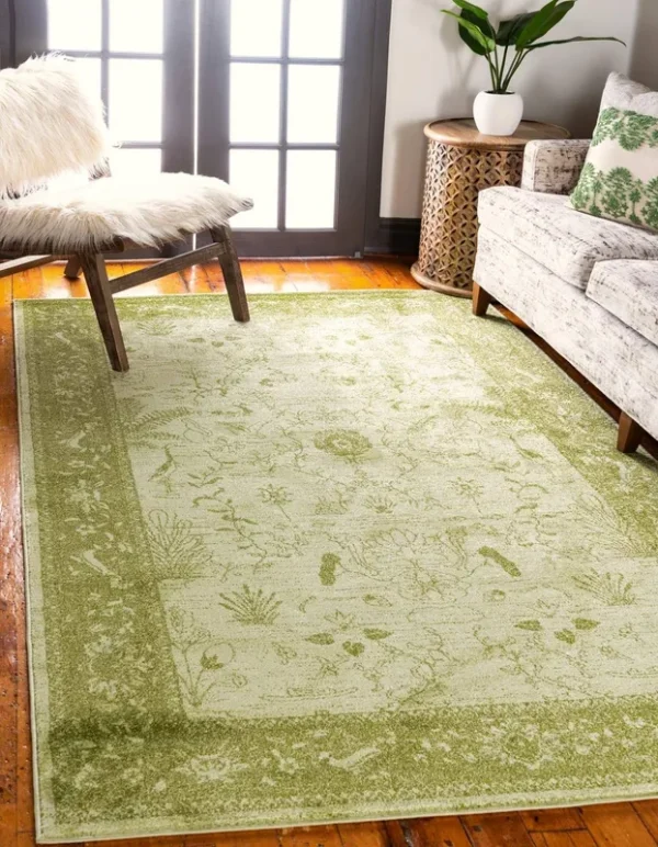 Bridgeport Home Aldrose Ald4 Light Green 4' x 6' Area Rug - Light Green