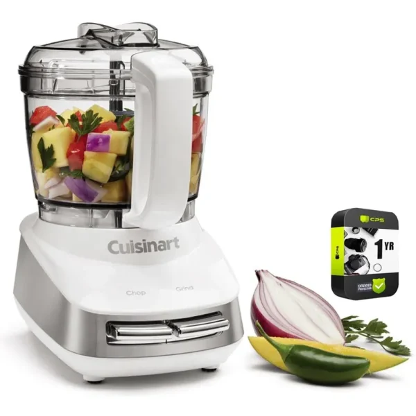Cuisinart MCH-4 Core Custom 4-Cup Chopper White Bundle with 1 Yr CPS Enhanced Protection Pack