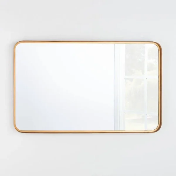 24" x 36" Rectangular Decorative Mirror with Rounded Corners Brass - Threshold Designed with Studio McGee
