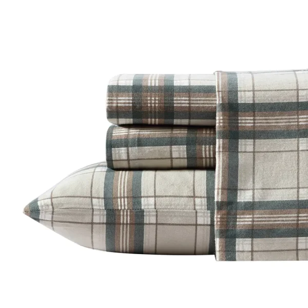 Eddie Bauer Flannel Sheet Set, Twin, Edgewood Plaid