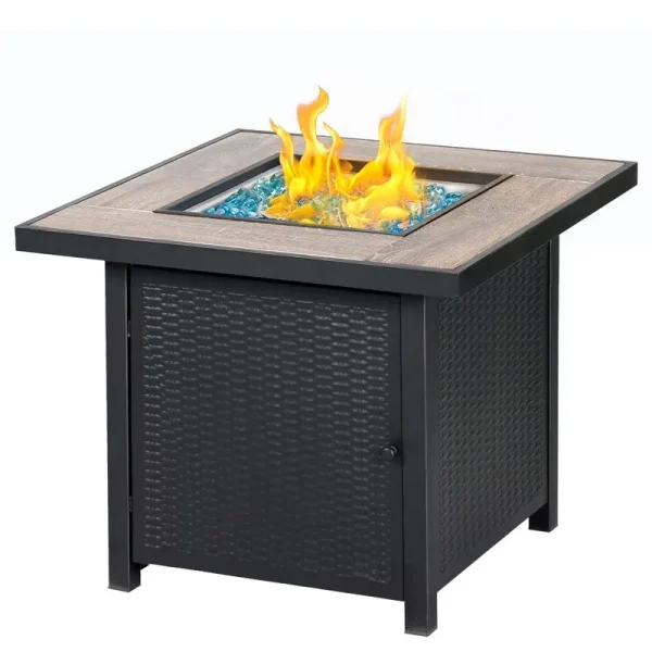 BALI OUTDOORS Propane Gas Fire Pit Table with Lid for Outside Backyard, Patio 50000 BTU 30 in