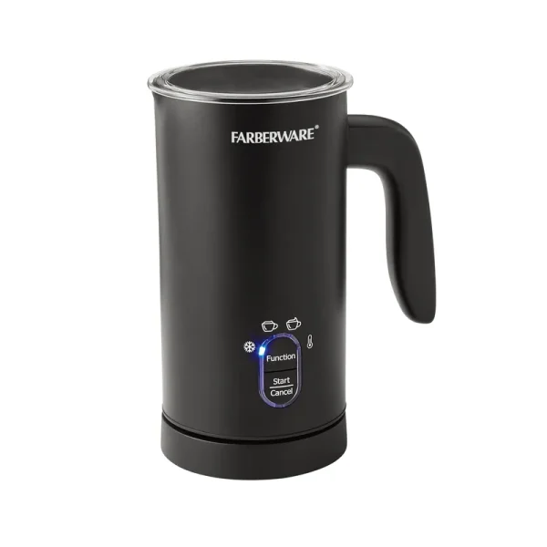 Farberware Electric Milk Frother Black Automatic Foam Maker for Coffee