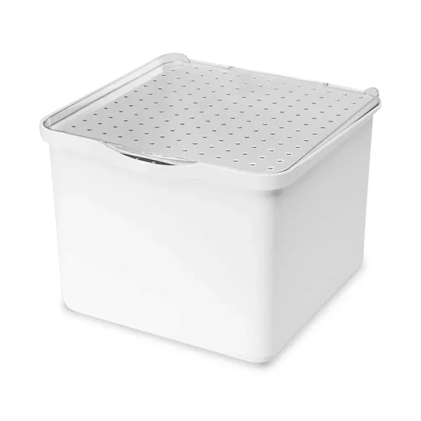 Madesmart Stacking Lid Bin, Small, White