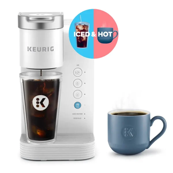 Keurig K - Iced Essentials Iced and Hot Single - Serve K - Cup Pod Coffee Maker, White