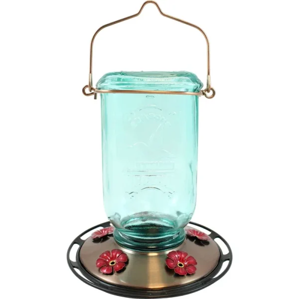 More Birds Mason Jar Hummingbird Feeder, 25-oz