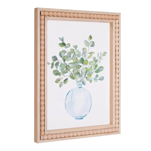 Crystal Art Gallery Farmhouse Beaded Wood Frame Botanical on White Background Wall Art 13 inch x 16 inch, Size: 13 x 16, Multicolor