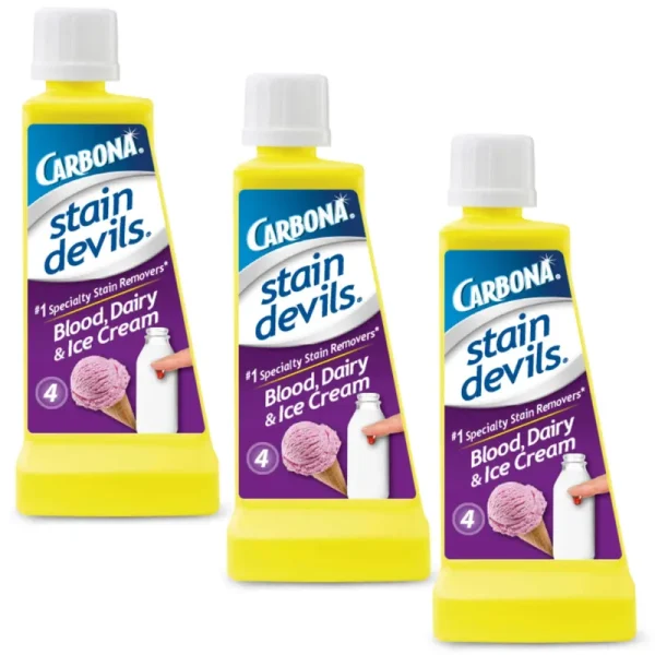 Carbona Stain Devils #4 Blood, Dairy & Ice Cream | Professional Strength Laundry Stain Remover | Multi-Fabric Cleaner | Safe on Skin & Washable