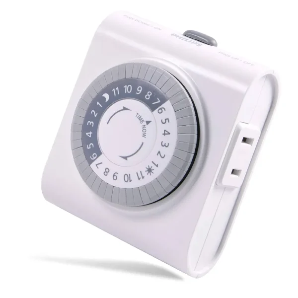 Philips 24hr 2 Outlet Plug in Mechanical Timer Polarized White