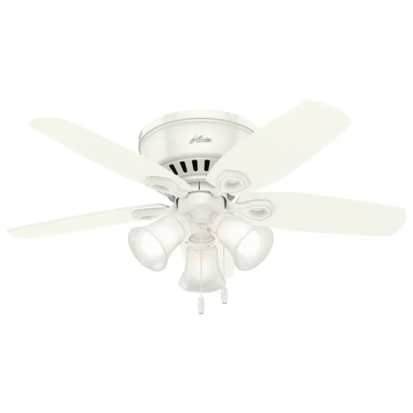 Hunter Builder Low Profile 42" Ceiling Fan with Light - Snow White