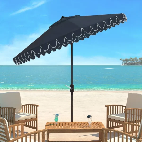 Safavieh 9 ft. Elegant Valance Umbrella Blue