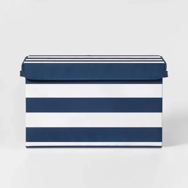 Pillowfort Rectangle Large Navy Stripe Storage Bin | Target