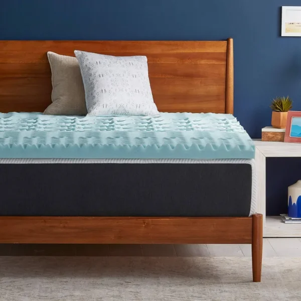 Lucid 3 inch Gel Memory Foam Plush - Cooling Targeted Convoluted Comfort Zones Mattress Topper, Twin XL