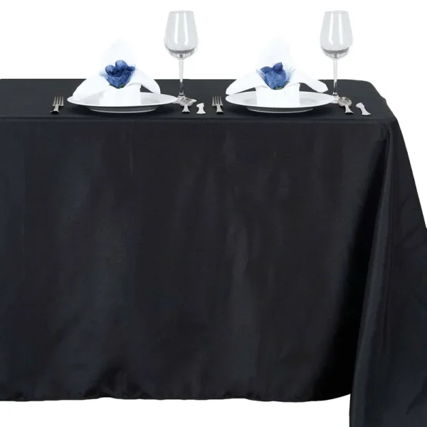 Efavormart 54X96 Black Wholesale Linens Polyester Tablecloths Rectangle Banquet Linen Wedding Party Restaurant Tablecloth