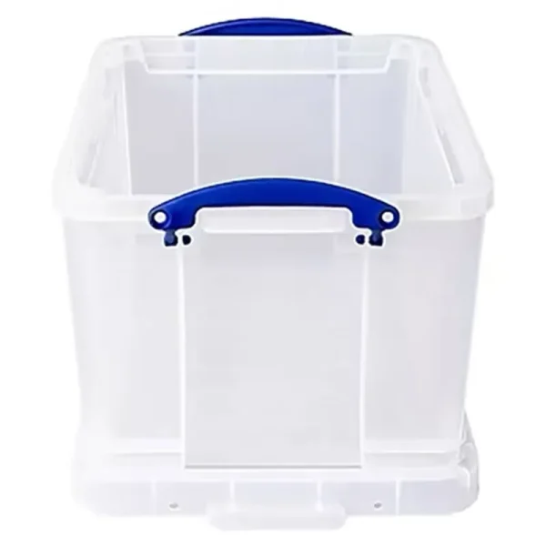 Really Useful Boxes Plastic Storage Box 32 Liters 19in. x 14in. x 12in. Clear