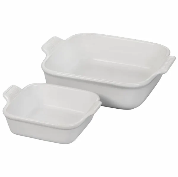 Le Creuset Heritage Square Baking Dishes - Set of 2 - White