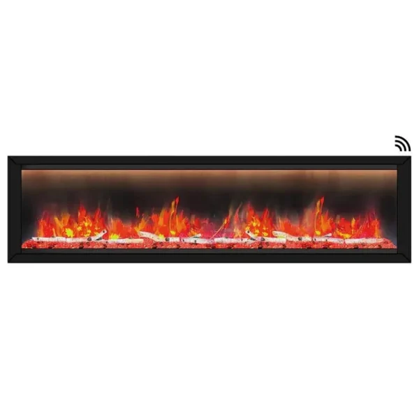Dynasty Allegro Series Smart Control Electric Fireplace Dynasty Fireplaces Size: 20.25" H x 76.5" W x 8.75" D