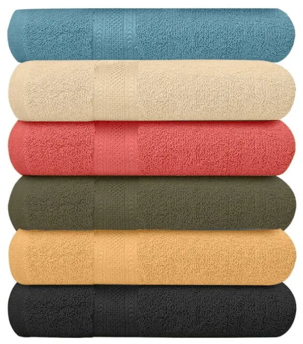 Springfield Linen Luxurious Viscose Embroidered 6 Pack Bath Towels Extra-Absorbent 100% Cotton - 27 inch x 54 inch, Size: 27 x 54, Blue