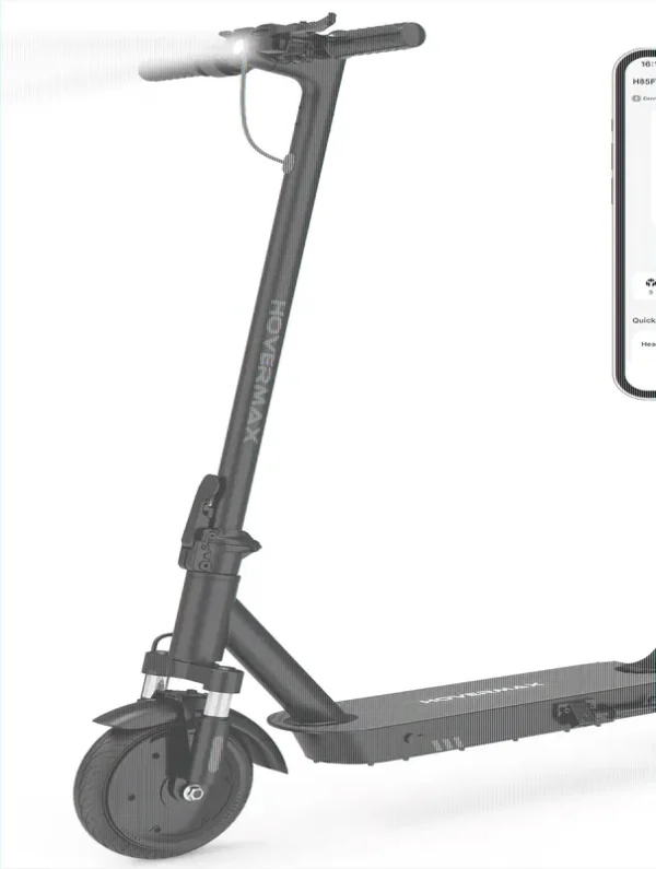 HOVERMAX Electric Scooter 350W Motor up to 18.6 MPH & 19 Miles, 8.5'' Solid Tires Adults Electric Scooter with APP Control, Foldable and Commute
