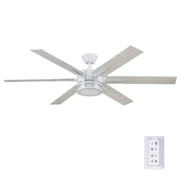 Honeywell Kaliza 56-in Bright White Indoor Ceiling Fan with Light Remote