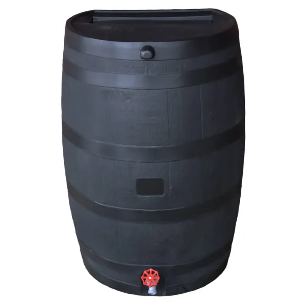 RTS Home Accents 50 gal. Eco Rain Barrel with Plastic Spigot, Black
